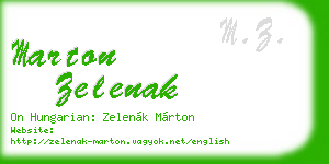 marton zelenak business card