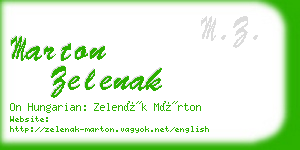 marton zelenak business card